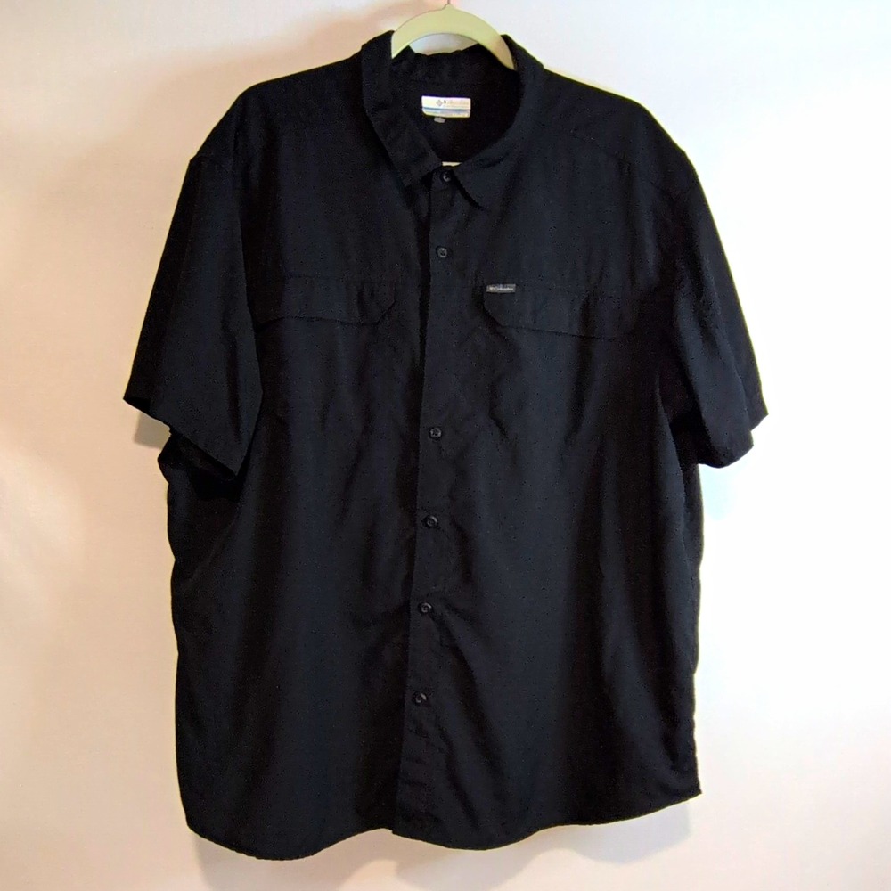 Columbia Men's Utilizer II Short Sleeve Hiking Fishing Shirt Black 2XL